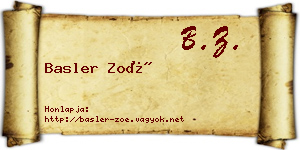 Basler Zoé névjegykártya